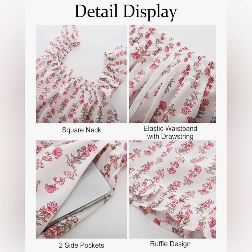 Floral Ruffle Pajama Set - Picture 7 of 8